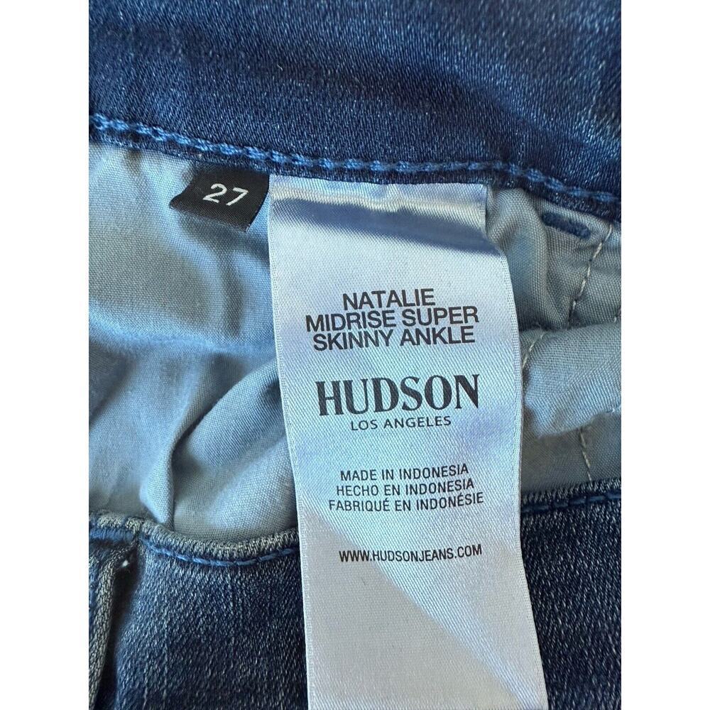 Hudson Womens Skinny Jeans Natalie Size 27 Blue Dark Wash Mid Rise 27x28 Great​​ - Picture 7 of 10